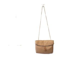 Vintage tan Whiting & Davis Mesh Purse Thin Spaghetti Strap